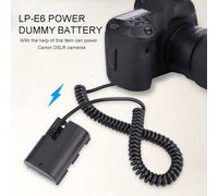 Conector acoplador de CC para paquete de baterías ficticias LP-E6, compatible con cámaras DSLR Canon.