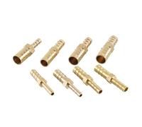 Conector acoplador de tubería de púas de latón, junta de tres vías para manguera de 4 mm a 25 mm, reductor recto de 2 vías para conexiones de manguera