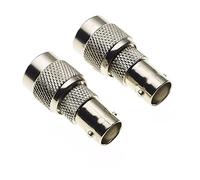 Conector adaptador coaxial TNC macho a BNC hembra, Impedancia recta de 50ohm, frecuencia máxima de 2GHz, Adaptador RF en línea para antenas, radiodifusión, Wifi, cables coaxiales, CCTV, Paquete de 2
