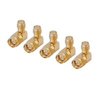 Conector Adaptador de 90 Grados SMA Macho a Hembra de Angulo Recto de 90 Grados, Conector de Tuerca de Acoplamiento Coaxial RF Macho y Hembra SMA para Antena WiFi, Coaxial Coaxial RF