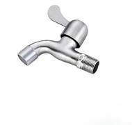Conector adaptador de lavadora de acero inoxidable - Grifo de baño de acero 304 con válvula de disco de porcelana para lavadero fregadero 10 cm (1)