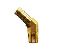 Conector adaptador de manguera de latón de 1/8" y 1/4" BSPT macho x 8, 10 y 12 mm, codo de 45 grados, acoplador de manguera(1l8 BSPT-10mm Male)