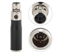 Conector Adaptador de Mini XLR Chapado en Oro de de 3 Pines a 4 Pines para Cámaras y Equipos de Sonido 2 Piezas