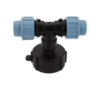 Conector adaptador de tanque IBC S60x6 rosca gruesa a accesorios de polietileno de 20 mm, 25 mm, 32 mm, salida de plástico para manguera de jardín y sistemas de agua de lluvia (salida en T de 20 mm)
