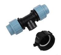 Conector adaptador de tanque S60X6 IBC para estándar europeo, interruptor rápido para manguera de jardín y sistemas de agua de combustible (salida en T de 32 mm)