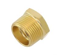 Conector adaptador de tubería de latón de metal, 1 pieza con varias roscas NPT 1/8NPT, 1/4NPT, 3/8NPT, 1/2NPT para conexiones de tubería duraderas (3/4NPT-1/2NPT)