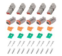 Conector alemán para coche y moto, 5 juegos de conectores DT impermeables, DT06-2S/DT04-2P 18-22AWG, cable para coche y moto