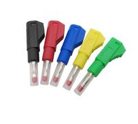 Conector apilable de Conector Banana de 4mm, 5 uds., Funda retráctil, Tipo de Soldadura, Conectores de Montaje de enchufes Banana for Cables de Prueba(5Pcs Green)