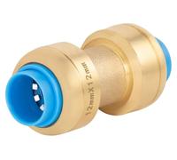 Conector Automático Universal Ø12 mm | Unión Igual | Sistema PUSH-FIT | Conexión Rápida y Segura | QUICK PLOMBERIE