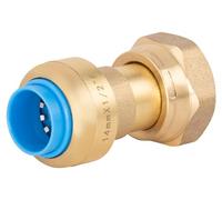 Conector Automático Universal Ø14 mm |tuerca libre Hembra 1/2" | Sistema PUSH-FIT | Conexión Rápida y Segura | QUICK PLOMBERIE