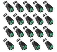 Conector balun macho BNC 19 piezas coaxial Cat5 Cat6 a BNC macho y BNC a terminal de cámara de 2 tornillos adaptador macho para cámara de vigilancia CCTV, DVR, TV, video