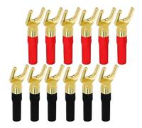 Conector Banana 12 Piezas Conectores Banana de 4 mm Chapados en Oro de Cobre Puro for Cable de Altavoz de(Sawtooth Type)