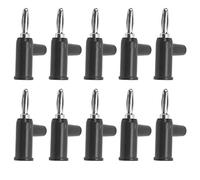 Conector Banana Apilable 4mm, 10 Piezas, Plug Sencillo Sin Soldadura, Tamaño Estándar - Material Latón Duradero, Fácil Instalación, Para Accesorios de Seguridad (negro)