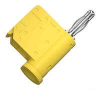 Conector banana, chapado en oro con bloqueo automático, apilable sin soldadura para equipos (níquel amarillo)