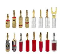 Conector Banana de 10/20 Piezas, enchufes Banana de 4MM con Conectores chapados en Oro for Altavoces de y vídeo(Ax10)