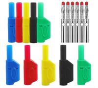 Conector banana de 4 mm, cable de prueba de multímetro Jack de seguridad, totalmente aislado, revestido, 10 unidades, conectores apilables, 5 colores, conectores banana de 4 mm