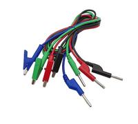 Conector Banana de 4mm a Pinzas de cocodrilo, Conector de Cables de Prueba, Abrazaderas de cocodrilo de Prueba electrónica, Cable Rojo y Negro(2 Black)