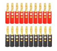 Conector Banana de 4mm, conector Banana de 4mm, Cables de altavoz de Audio, enchufe de linterna, rojo y negro, 4 Uds.(20pcs)