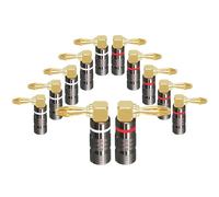 Conector Banana de 4mm, Conector de Altavoz Macho, 12 Piezas, Conector de Chapado en Oro de 24K for Conectores de Cable de Altavoz(Elastic Pin)