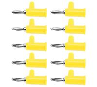 Conector Banana de Latón sin Soldadura, Conector Apilable de 4mm de Diámetro, 10 Uds., para Accesorios de Seguridad, Enchufe Eléctrico (YELLOW)