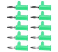 Conector Banana de Latón sin Soldadura, Conector Apilable de 4mm de Diámetro, 10 Uds., para Accesorios de Seguridad, Enchufe Eléctrico (GREEN)