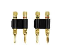 Conector Banana Doble Chapado en Oro de 20 Piezas de 4 mm - Fila en Forma de Cruz, Cabezal de Linterna sin Soldadura, for conexión de Cable de Prueba de Audio(Black 20Pcs)