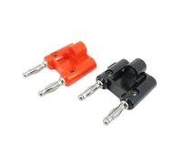 Conector Banana Doble Doble de 4mm for Conector de Poste de unión, Adaptador de Altavoz, Conectores niquelados, Tornillo, Rojo y Negro(1pc Red)