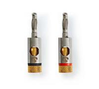 Conector banana Nedis CATB26900GD chapado en oro y plata, pack 2 unidades