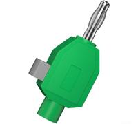 Conector banana sin soldadura de 4 mm con geometría de contacto optimizada para integridad de señal consistente y baja fuerza de inserción (verde)