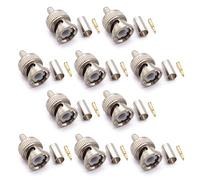 Conector BNC macho tipo BNC convertidor de soldadura para RG58 RG59, cable coaxial de baja pérdida, paquete de 5/10 unidades de seguridad