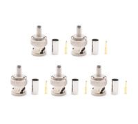 Conector BNC macho tipo BNC convertidor de soldadura para RG58 RG59, cable coaxial de baja pérdida, paquete de 5/10 unidades de seguridad