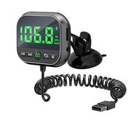 Conector BT para coche, receptor de audio compacto | Transmisor MP3 multifunción con pantalla LED y detector de velocidad para llamadas y transmisión musical