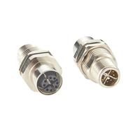 Conector circular de paso de mamparo macho a hembra, M12 X Code, 8 pines, blindado IP67, adaptador de montaje en Panel Ethernet Cat6A de 10Gbps