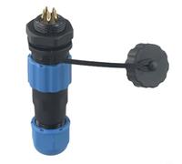 Conector circular SP13 IP68 resistente al agua de 2 a 7 pines panel de montaje hembra carcasa de plástico resistente para conexión de cable eléctrico industrial azul negro (5 pines)
