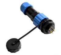 Conector circular SP16 IP68 resistente al agua para panel de montaje hembra y 2 3 4 5 7 9 pines de plástico para soldadura industrial eléctrica azul negro (2 pines)
