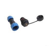 Conector circular SP16 IP68 resistente al agua para panel de montaje hembra y 2 3 4 5 7 9 pines de plástico para soldadura industrial eléctrica azul negro (3 pines)