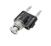 Conector Coaxial Q9 BNC Banana a Dos Banana Macho Hembra de 4mm, Adaptador RF Divisor de 3 vías Tipo T BNC(Male 4MM Plug)