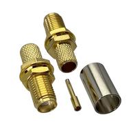 Conector coaxial RF de 10 Piezas, Conector Macho SMA y Conector Hembra, crimpado for RG8X LMR240 y RG5 RG6 LMR300, terminales de Cable de 50 ohmios.(SMA Jack for RG8X)