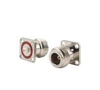 Conector Coaxial RF hembra N-KFD08 N, brida de placa cuadrada de cuatro orificios, conector fijo de Panel impermeable, 1 Uds.