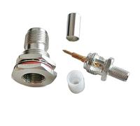 Conector coaxial RF RPTNC RP TNC Hembra con Junta tórica, Panel de mamparo, Tuerca de crimpado for adaptadores de Enchufe de Cable LMR195 RG58 RG142 RG223 RG400, 1 ud.