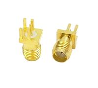 Conector Coaxial SMA RF de ángulo recto, Conector de montaje PCB de soldadura macho/hembra, latón dorado, SMA/RP-SMA, 1 Uds.(Type 2)
