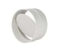 Conector con aleta de reflujo, válvula antirretorno, pieza de conexión, tubo de ventilación, conducto redondo, sistema de ventilación, conector de tubo, diámetro 100 mm, blanco (Paquete de 6)