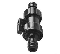 Conector con válvula de cierre para mangueras de jardín de 1/2 diseñado para su uso entre dos accesorios hembra en líneas de riego
