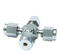 Conector cruzado de unión de compresión de 4 vías de acero inoxidable SUS316L for tubo OD de 1/16", 1/8", 1/4", 3/8" - 1 unidad(3/8inch)