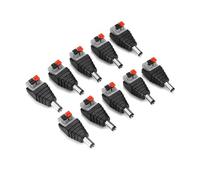 Conector DC Macho Hembra 5V 12V 5,5 2,1mm DC Adaptador De Enchufe Conector De Barril For Cámara De Seguridad CCTV Tira Led(Ivory)
