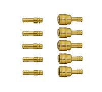 Conector de 1/2/5/10 con acoplamiento de aire comprimido de latón, acoplamiento rápido con boquilla de manguera, 9 mm, enchufe de válvula (5)