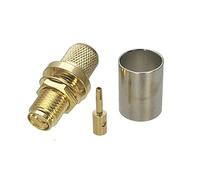 Conector de 1pcs Sma Rena mamparo gato femenino Rg5 rg6 5d-fb lmr300 Cable recto Rf Coaxial(11-49Pcs)