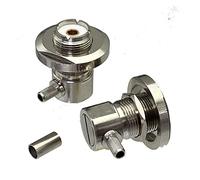 Conector de 1pcs UHF SO239 Rosa de la Nuez de la Tuerca de la Tuerca Femenina Rg58 rg142 lmr195 Ángulo Recto RF Terminales de Alambre coaxial
