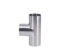 Conector de 3 vías for soldadura a tope, tubo OD estándar DIN de 14mm-104mm, conector de tubería sanitaria, empalme de acero inoxidable SUS304, Homebrew(14MM PIPE OD_T TYPE)