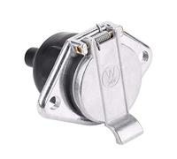 Conector de 7 Pines para Remolque Adaptador de Cableado Compatible con Vehículos Comerciales 24V Semirremolques y Remolques Enchufe Duradero con Cubierta Metálica